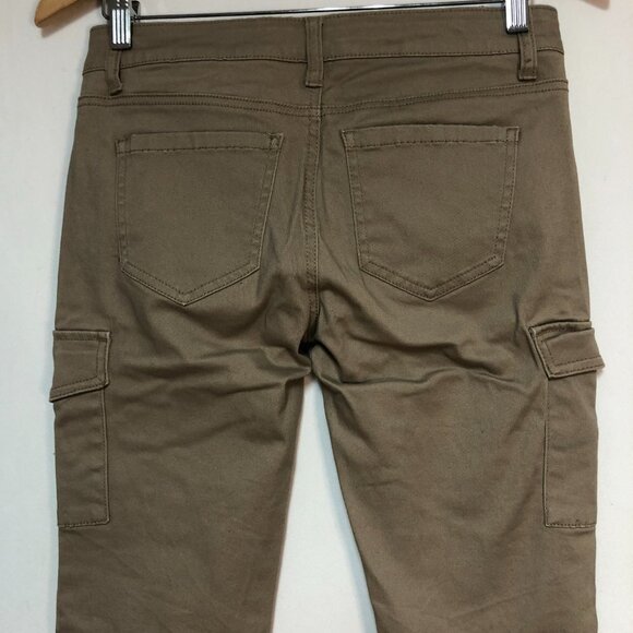 Beige Wax Jean Stretch Cargo Skinny Jeans Size 5 - Picture 3 of 11